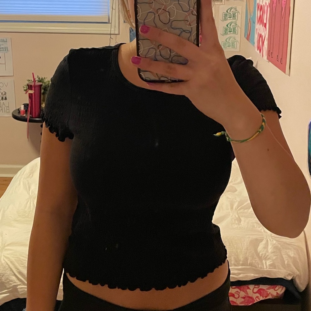 american eagle lettuce edge top